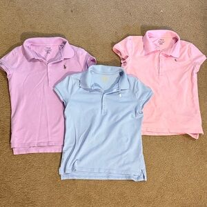 Polo by Ralph Lauren Kids' Polo Shirt Trio - Purple, Pinkx and Light Blue XL
